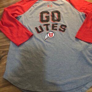 University of Utah utes under armour baseball style shirt size XS